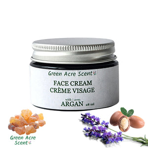 Crème pour le visage à l'argan | Green Acre Scent | Fabriqué à la main au Canada